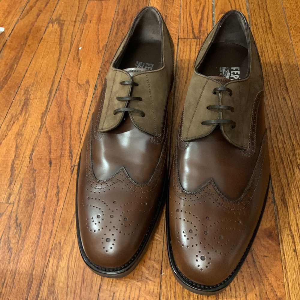 Salvatore Ferragamo Fillmore Wingtip Brogues 8.5E